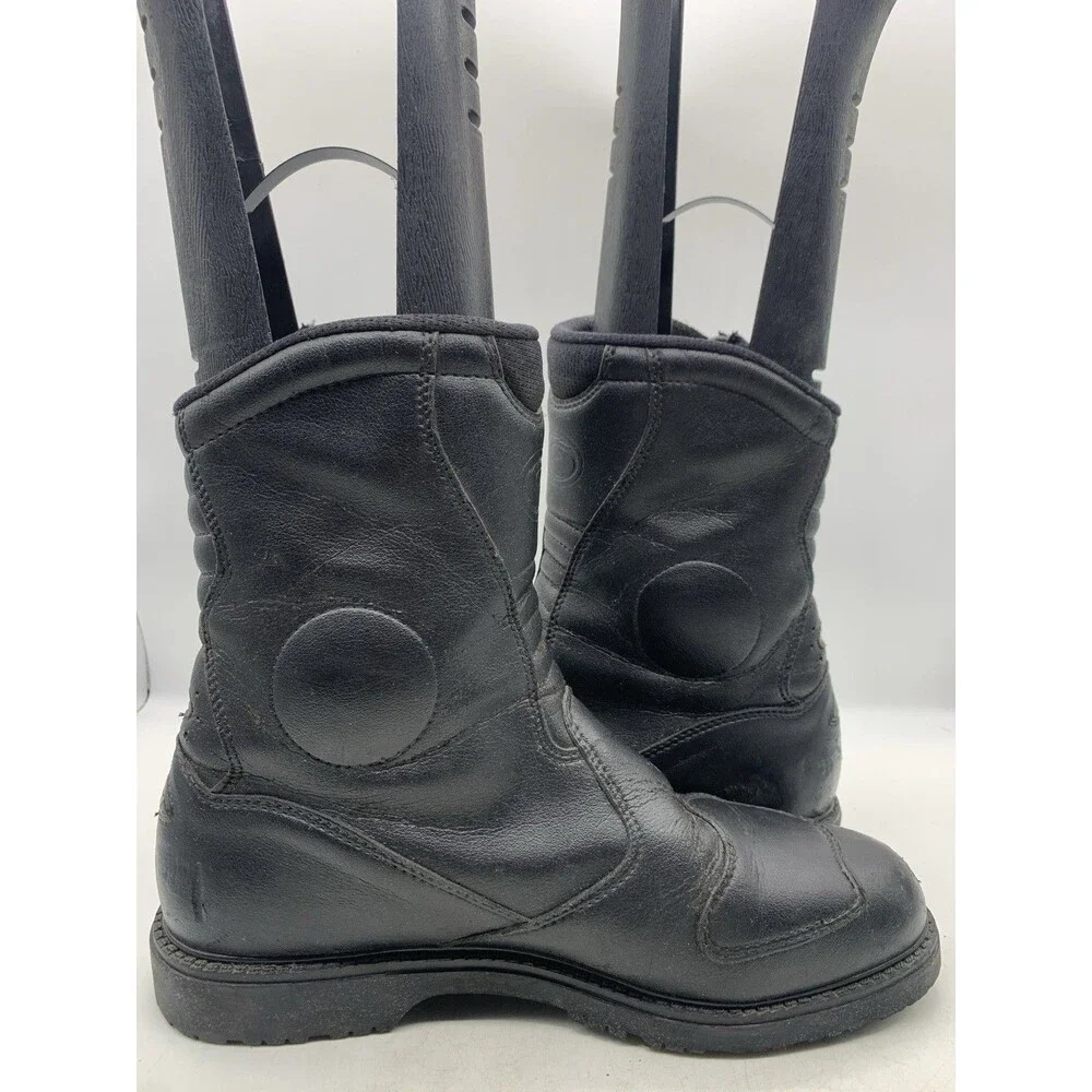 Sidi Motorcyle Boots Men SZ US 11.5 EU 46 Black Leather Side Zip Riding Touring